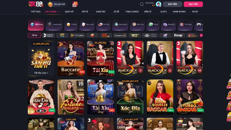 Những Trò Chơi Nổi Bật Tại Live Casino TX88